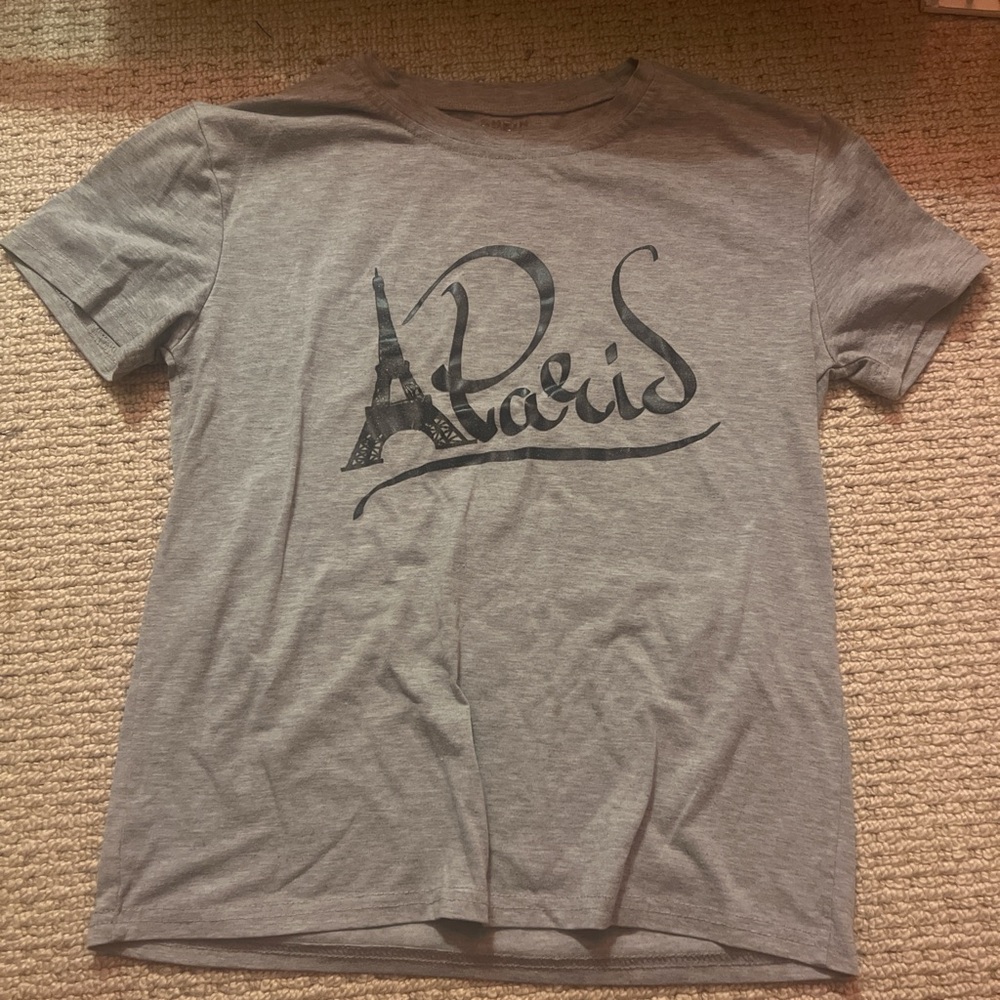 SHEIN Gray Paris Graphic Tee